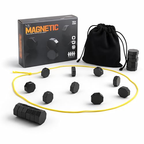MUZAMMIL SHER Magnetic Chess Game - Magnetic Chess for Family Gatherings-Combining Chess with Magnetic Game for Strategic Play Enhance Thinking in This Innovative Magnet-Based Game (Black Edition)