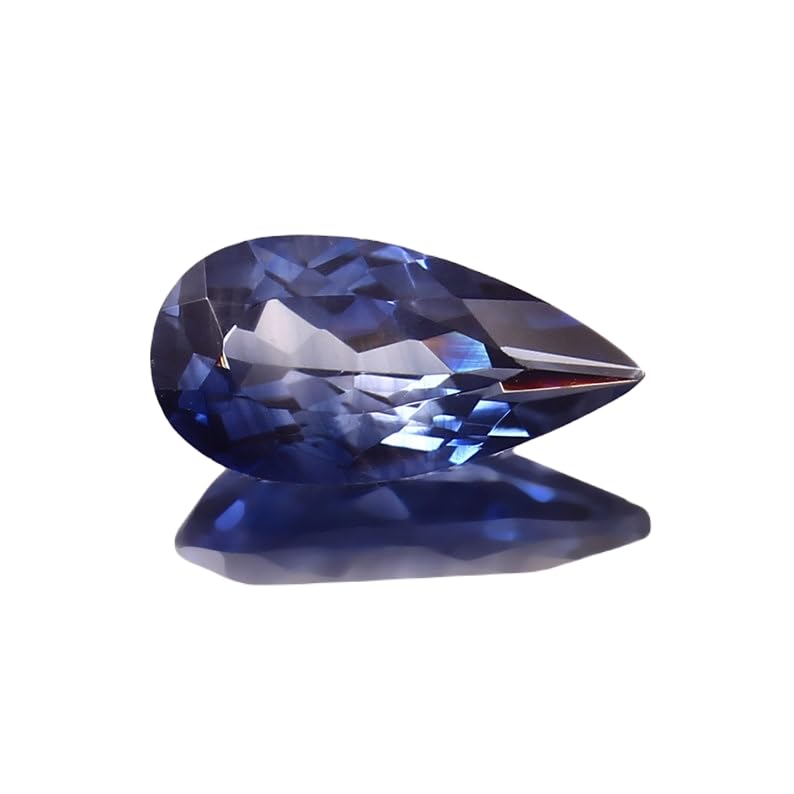 Saphir bleu naturel 14x7mm en forme de poire pour la création de bagues et pendentifs uniques