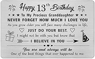 FALOGI Granddaughter 18th Birthday Card - Happy 18 Year Old Birthday Card for Granddaughter - Birthday Gifts for 18 Year Old Granddaughter, Metal Engraved Wallet Card