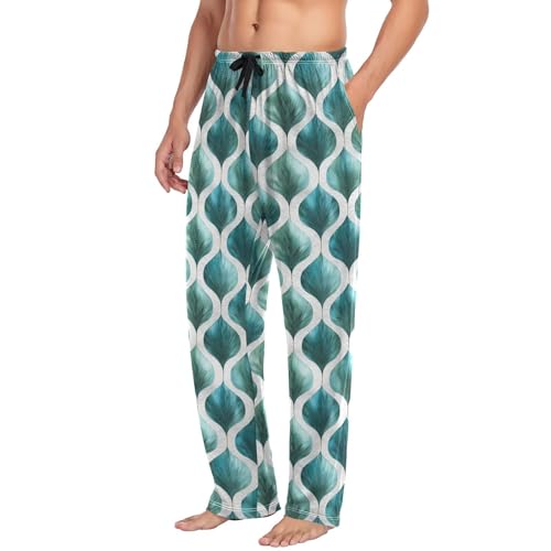 Green Palm Leaves Men’s Pajama Bottoms Comfortable Relax Fit Lounge Pants4