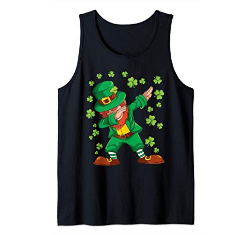 Dabbing Leprechaun St Patricks Day Lucky Clover Kids Boys Camiseta sin Mangas
