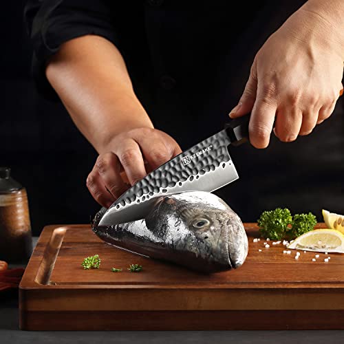 Keemake Deba Knife 6 Inch, Double Bevel Japanese 440C Stainless Steel Fish/Fillet Knife With G10 Bolster Octagonal Wood Handle thumb #2
