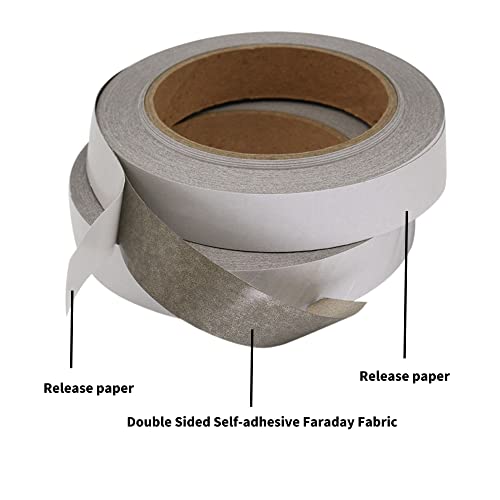 Image of Faraday Tape Double Sided Adhesive Copper Nickel Tape 0.6 Inch W x 65 ft L Faraday Fabric Tape Shielding Conductive Material for Connect Faraday Fabrics, EMI Grounding, RFID Signal Attenuation