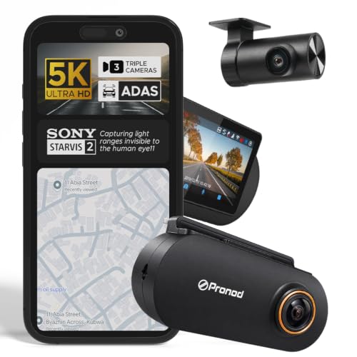 Image of Pronod X1 5K Dash Cam for Car 4K Front & 1K Rear | Sony STARVIS 2 | AI Voice Control | ADAS | GPS Tracking | WiFi App | 24H Parking Mode | 2.45 inch Display | Supports 512GB | with Mic