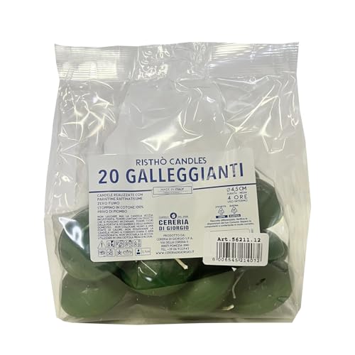 Miniatura 2 de Velas Flotantes Diámetro 4,5 Cm Altura 2,7 Cm - 20 Unidades - Color Verde Oscuro Cereria Di Giorgio