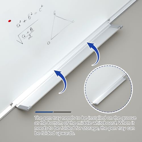Image of AmazingSpark 60 inch x 40 inch Foldable Whiteboard Dry Erase Board Large Tri Folding Whiteboard Magnetic Dry Erase Board, Wall Aluminium Frame and Flip Out Pen Tray for Office, Home