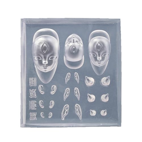 Devil Horns Stamping Nail Art Molds Silicone Stamps Elf Doll DIY Mould Tools for Decorations Elf Doll Mold