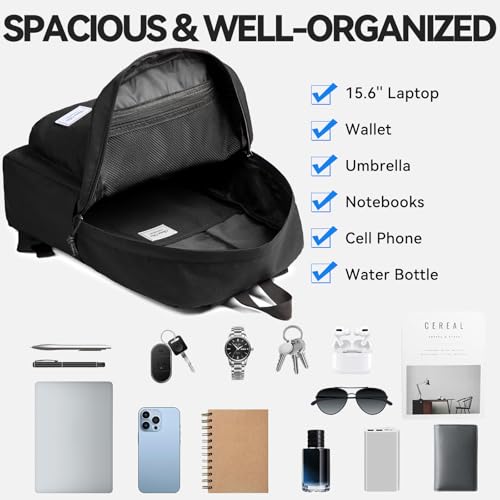 Backpack for School,ChaseChic Lightweight Water Resistant Daypack Bookbag Men Women/College/High School Teen Boys Girls Black4