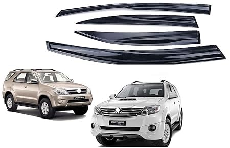 Auto Royal Unbreakable Car Window Door Visor/Rain Guard/Wind Deflector Compatible for (Toyota Fortuner (Old))
