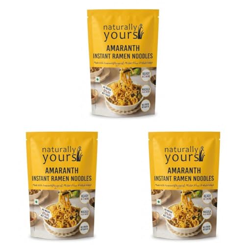 Image of Naturally Yours Amaranth Instant Ramen Noodles | Amaranth, Millet & Whole Wheat | High Protein | No Maida, No MSG, Not Fried | No Onion No Garlic, Jain Friendly | Ready in 2 Minutes | 175g Pack