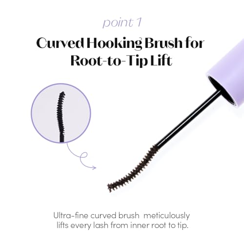 Image of ETUDE Curl Fix Mascara Slim brush (Black), Lash Mascara, Strong Curl Up, Long-Lasting, Waterproof, Light-Weight, Korean Makeup, Beauty, Vegan Certified (0.10 Fl Oz)