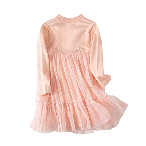 Toddler Baby Girls Long Sleeve Knit Sweater Tutu Dresses Sequins Casual Fall Winter Birthday Dress 1-5 Years