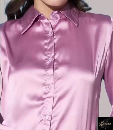 Image of Bowrain Women's Full Sleeves Satin Shirt