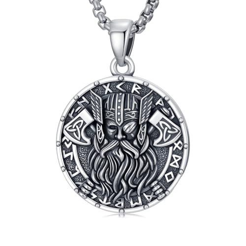 Viking Necklace 925 Sterling Silver Norse Nordic Jewelry for Men