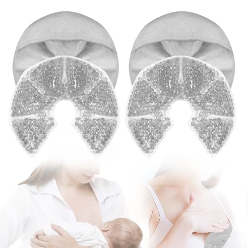 Image of Conbella Breast Ice Packs, Breast Therapy Pack for Engorgement Hot and Cold Breastfeeding Gel Pads for New Mom Essentials Reusable Gift for Relieve Clogged Ducts, Nipple Pain, Improve Milk Flow