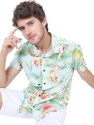 Image of Highlander Men's Regular Fit Shirts | Printed | Half Sleeves | Spread Collar | Casual Shirts | Stylish Shirt