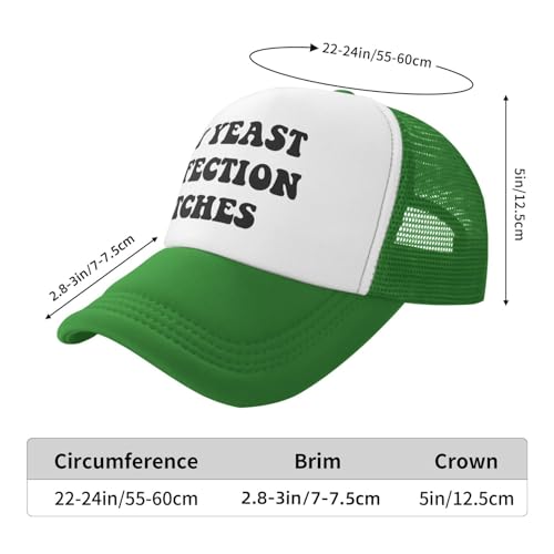 Image of My Yeast Infection Itches Trucker Hat Funny Baseball Caps Adjustable Fishing Hats for Men Women Black