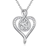 WTYIM Infinity Heart Necklace for Women 18K Gold Plated Sterling Silver Moissanite Heart Pendant Nec