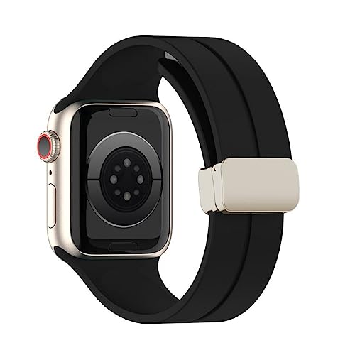 MUENShop Silicone Strap Compatible with Apple Watch Rubber 49mm 45mm 44mm 42mm Magnetic Clasp Sport Straps Men Women Replacement Band for iWatch Series 9 8 7 6 5 4 3 2 1 & SE,Ultra/Ultra 2 - Image 2