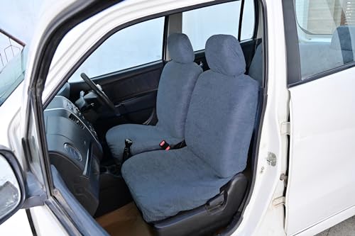 Image of Cotton Car Seat Cover for Hyundai Aura (5 Seater)(All Detachable Headrest) (Grey)