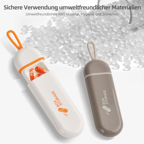 Tablettenbox, pillendoos, kleine pillendoos voor onderweg, pillendoosje voor vitaminen, medicijnen, pillen, goede afdichting, behoud van geneeskrachtige eigenschappen. (2 verpakkingen) - Afbeelding 4