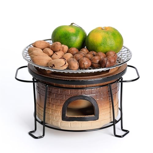 Réchaud à charbon de bois en argile portable avec accessoires cuisine de barbecue