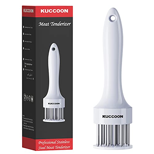 KUCCOON Meat Tenderizer Tool Stainless Steel Needle Ultra Sharp 24 Blades Tenderizer Tool for Tenderizing Beef Chicken Steak Veal Pork
