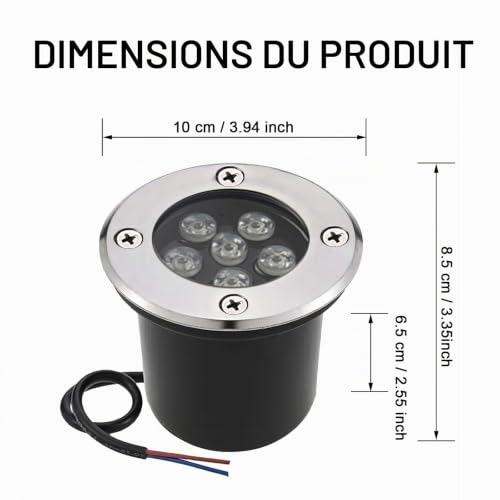 AHOTSUK Lampes de sol LED alimentées sur secteur - Éclairage extérieur - 6W 12V 24V - IP67 - Étanche - Basse tension - Pour jardin, allée, terrasse 4 Pack (blanc froid) – vue 3