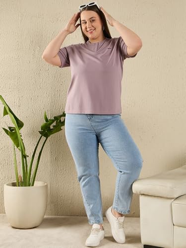 Image of CUPID Women Comfortable Cotton Round Neck Half Sleeve Casual T-Shirt, Sleep, Night, Yoga, Daily Gym n Lounge Wear Short Tee /Top for Girls