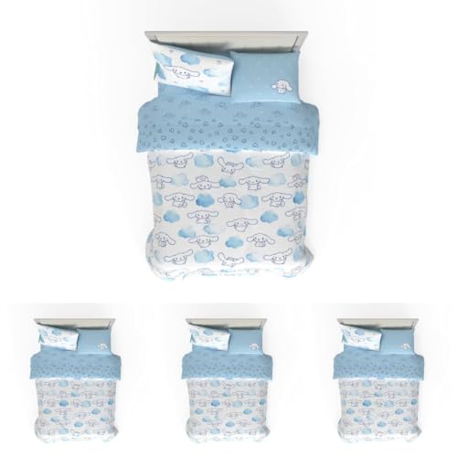Image of Franco Cinnamoroll Bedding 7 Piece Super Soft Cozy Reversible Comforter and Sheet Set with Sham, Full, (100% Official Licensed Product) (Pack of 4)
