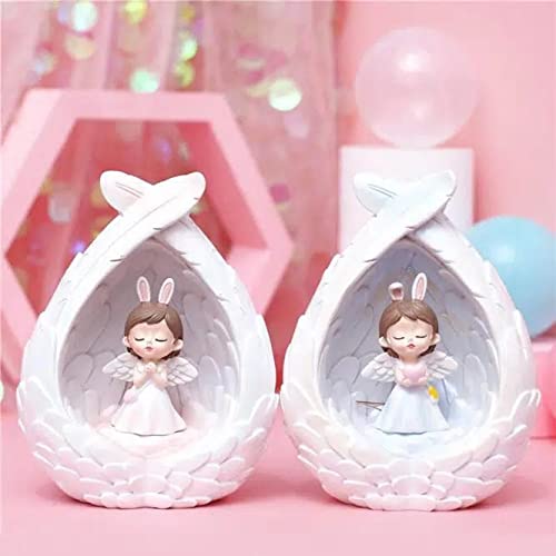 Image of AUGEN Polyresin Angel Pink Idol Statue Showpiece for Home Decor Decoration and Gifting (1 Piece, 9411-A)