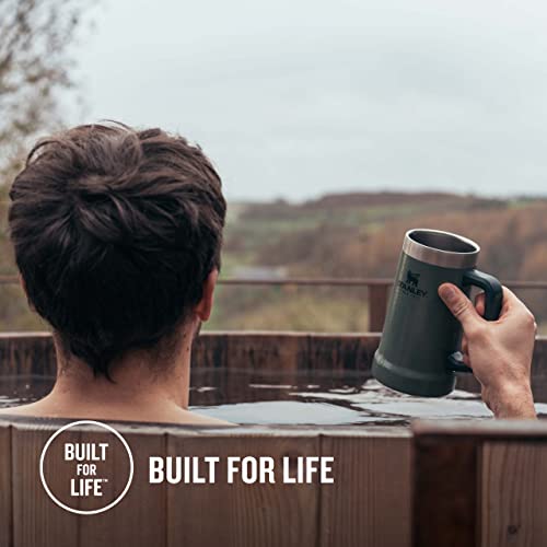 Stanley Classic Vacuum Stein 0.7L Hammertone Green - Houdt bier 7 Uur Koud - Bierpul van roestvrijstaal - Dubbelwandige Isolatie - Lekvrij - Vaatwasserbestendig - Image 8