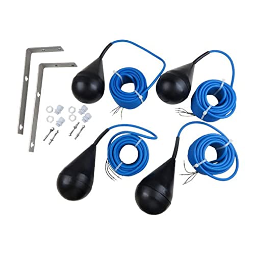 MS1 Schwimmerschalter-Set, 4-teilig, mit 10 m langem Kabel und Wandhalterung, ATEX, 50 x 40 x 30 cm, Blau / Schwarz (62500018)