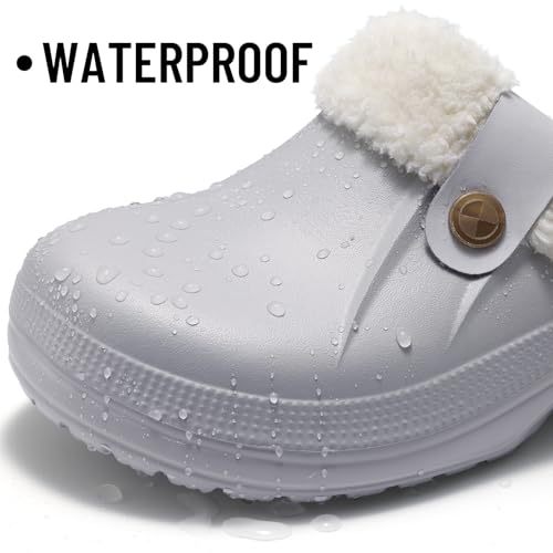 Image of Beslip Fur Lined Clogs for Women & Men Fuzzy Slippers with Memory Foam