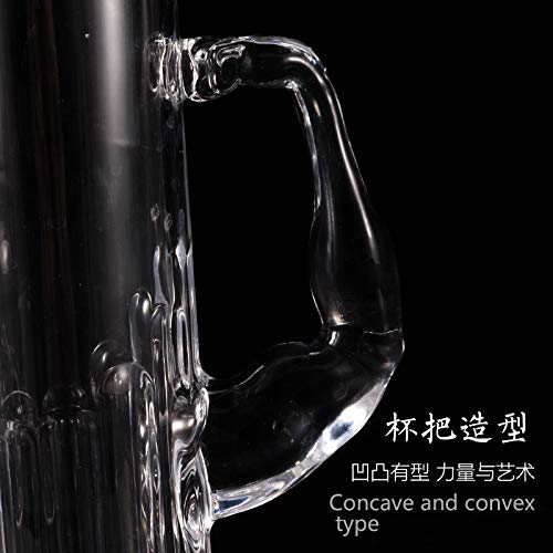 Image of PrimeWorld 610 ml Muscle Beer 1Pcs Mug with Handle Glass, Steins, Freezable Beer Glasses,Everyday Drinking Glasses, Cocktail Glasses (clear)