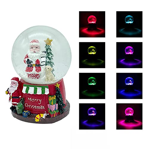 Globo de nieve de Navidad que cambia de color, figura musical iluminada, globo de agua, globos de nieve con purpurina, adorno de decoración de Navidad, cachorro