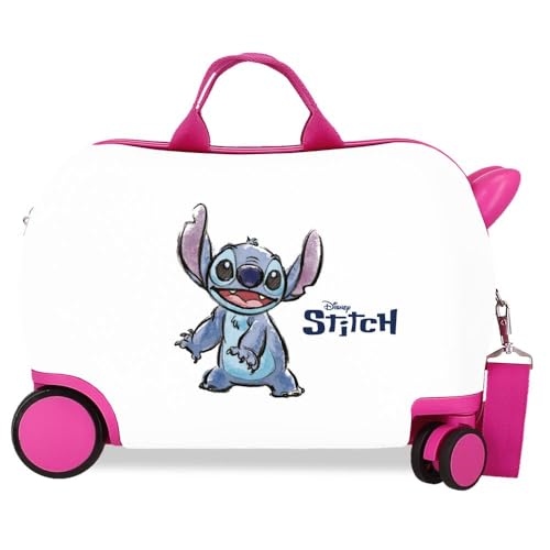 Joumma Disney Adorable Stitch Maleta Infantil Blanco 45x31x20 cms Rígido 1,8 kgs Cierre de combinación Lateral ABS 1,8 kgs 27,9L Equipaje de Mano