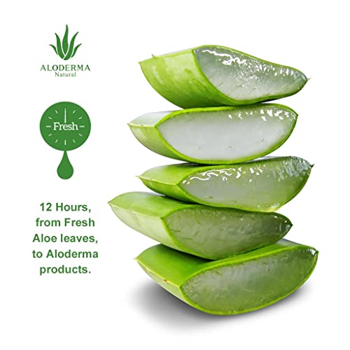 Aloderma 99% Organic Aloe Vera Gel, Bottled Within 12 Hours Of Harvest (300G, 10.6 Oz), No Sticky Residue - No Powder Concentrates Or Water Added - Eco-Friendly #TOP7