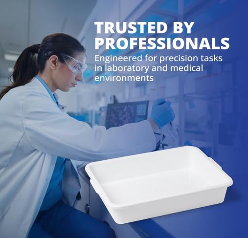 United Scientific™ Polypropylene Multi-Purpose Containment Tray - Lab Tray for Sterilizing and Drying Laboratory Supplies - Polypropylene Rectangular Plastic Tray - 20" L x 17" W x 5" H, 1 Count