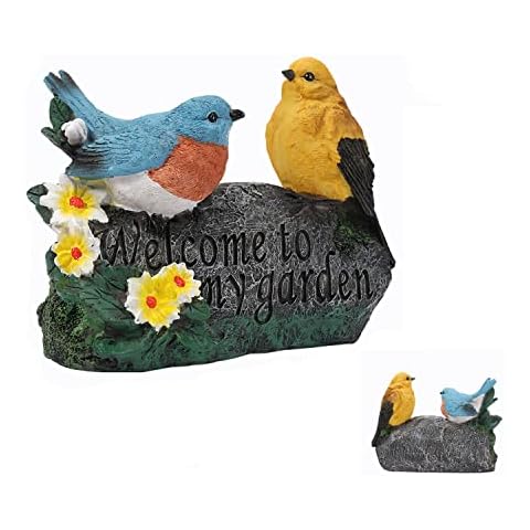 Bird Garden Decor for Outside - Welcome Sign Garden Decorations Garden Statues Outdoor Clearance for Patio, Lawn, Yard Funny Fairy Ornaments Art Decoration Cover