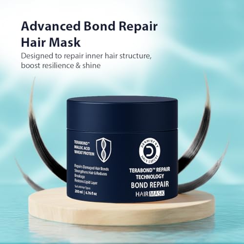 Image of Dermistry Bond Repair Hair Mask with TeraBond Maleic Acid & Protein for Damaged Chemical Heat Treated & Coloured Hair Reduces Breakages Restores Shine Suits Dry Frizzy All Hair Types Men Women 200 ml