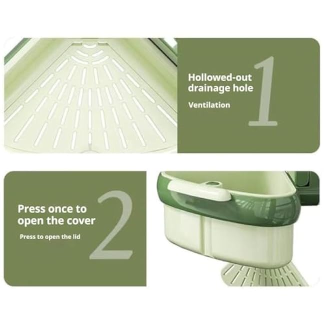 Suction Cup Sink Corner Rack, Upgraded Sink Strainers Baskets, Hanging Kitchen Sinks Strainer Baskets Self-Cleaning, Corner Sinks Trash Catcher for Food Waste, Sinks Protectors for Kitchen (Orange)