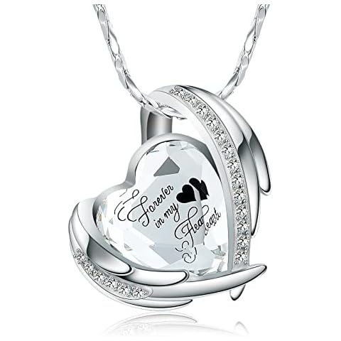 Heart Urn Necklace for Ashes for Women Girl Cremation Jewelry with Crystals Memorial Lockets Urn Pendant for Human Ashes Forever in My Heart, Stainless Steel, stainless steel Cover