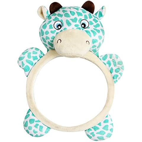 ZYTC Worldwide baby rearview mirror Car Seat Back Seat Rear View Safety Mirror Adjustable Shatter Proof Infant Safe Car Mirror with Cover Auto Accessory (cow) Cover