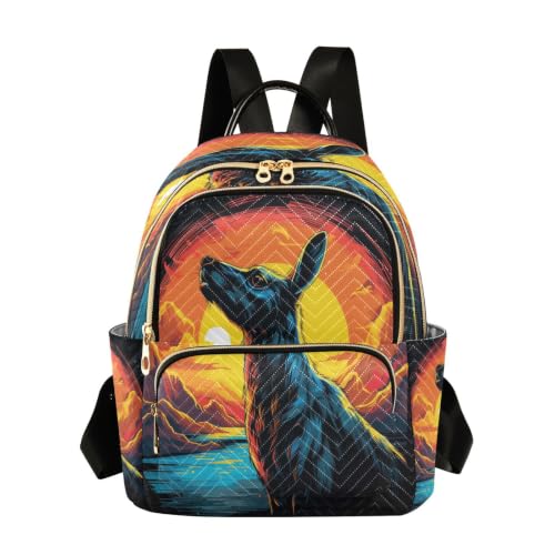 Sac à dos kangourou aquarelle et mini sac bandoulière de voyage