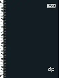 Tilibra - Caderno Espiral Capa Dura 1/4 Zip Preto 160 Folhas