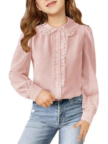 Haloumoning Girls Puff Long Sleeve Peter Pan Collar Blouse