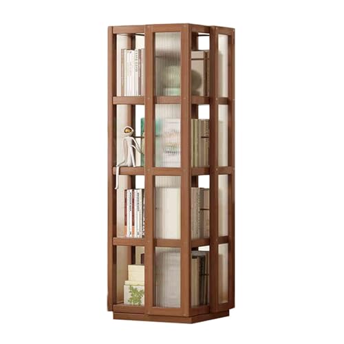 Estantería giratoria y estante de exhibición de CD, torre de almacenamiento que ahorra espacio para dormitorio, sala de estar, oficina y biblioteca, ideal para espacios pequeños