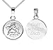 Produktbild JEVELION Kette Schutzengel Engel-Anhänger Silber-Anhänger 925 Sterling Silber für Damen, Herren und Kinder mit Gravur Gott schütze Dich als Kettenanhänger + Schmuck-Etui mit Halskette