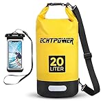 ECHTPower Mochila Impermeable 5L/10L/20L, Bolsa Es...: 100% IMPERMEABLE: La exclusiva tapa enrollable de doble superposición hermética al agua de ECHTPower mochila estanca proporciona el buen rendimiento a prueba de agua, y la doble capa brinda una seguridad adicional. No sólo puede impermeabilizar y man...